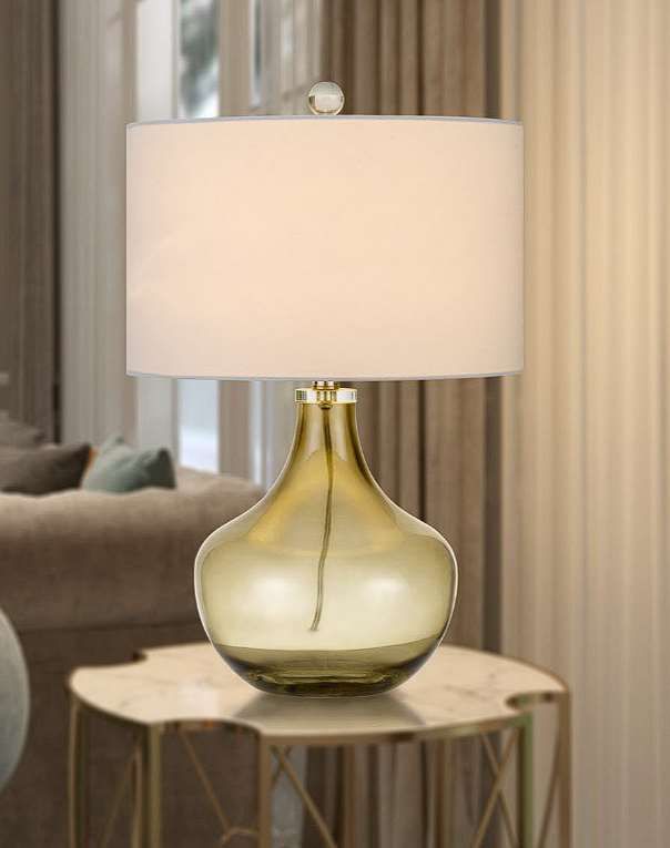Cal® Lighting & Accessories Logan Smoke Amber Table Lamp-1