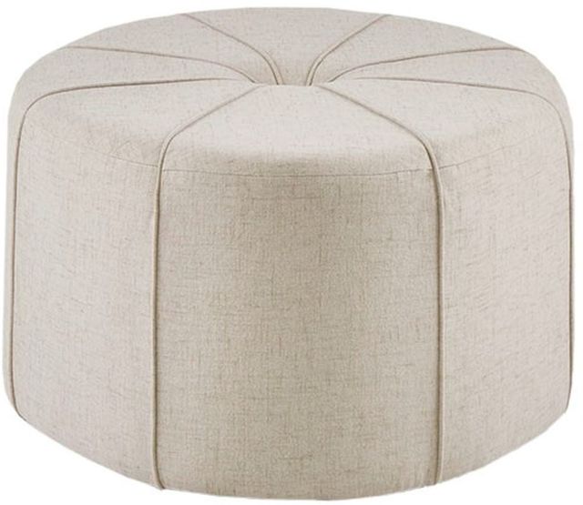 Olliix by Madison Park Cream Ferris Oval Ottoman-2