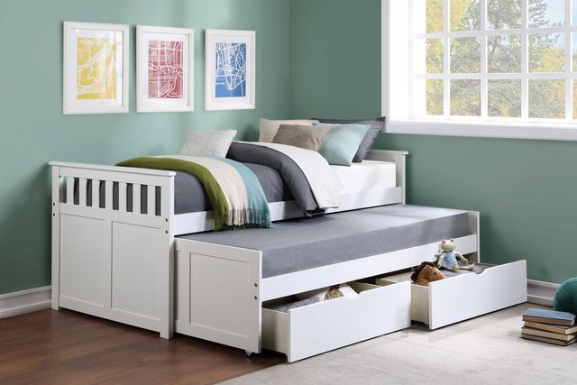 Homelegance® Galen White Youth Twin/Twin Storage Simple Bed-1