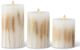 K & K Interiors Set of 3 White Wax luminara Slim Indoor Pillar Candles with Remote-0