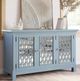 Jofran Inc. Isabella Blue 54" Mirrored Accent Cabinet-1