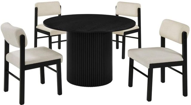 Coaster® Hamlyn 5-Piece Black/Cream Dining Table Set-0