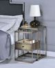 ACME Furniture Enca Glass Top Nesting Table with Antique Brass Base-1