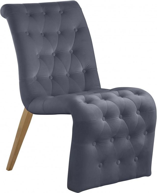 Meridian Furniture Curve Grey Velvet Dining Chair-0