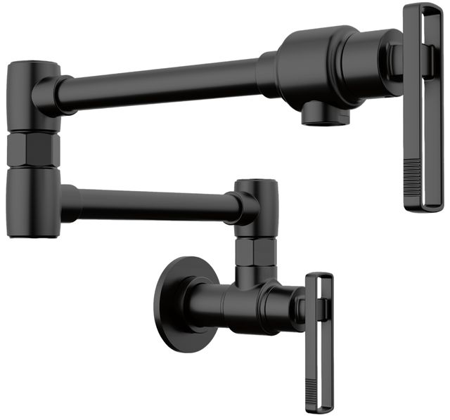 Brizo Kintsu® Matte Black Wall Mount Pot Filler with Knob Handle-0