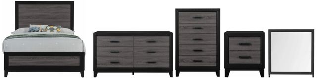 Global Furniture USA Lisbon 5-Piece Black/Gray Full Bedroom Set-0