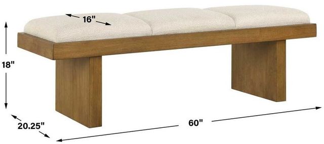 Uttermost® Haden Ivory Upholstery Bench-3