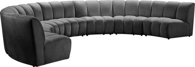 Meridian Furniture Infinity 7-Piece Grey Velvet Modular Sectional-1