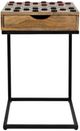 Jofran Inc. Global Archive Fairchild Brown Checkerboard C-Table with Black Base-2