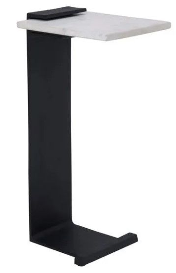 Renwil® Dorville Natural White Side Table with Black Base-0