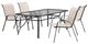 Furniture of America® Pierro 5-Piece Beige Glass/Metal Outdoor Dining Set-0