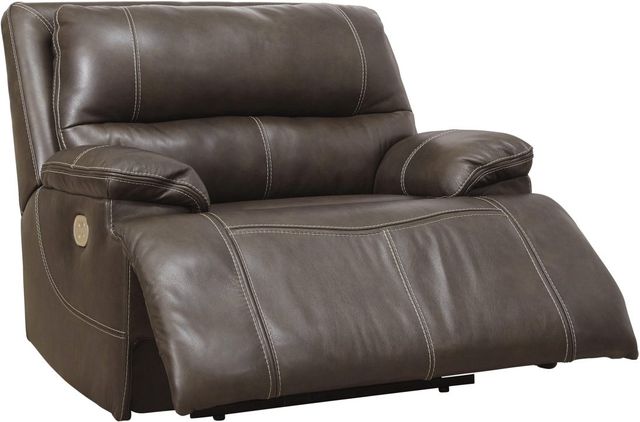 Signature Design by Ashley® Ricmen Walnut Wide Seat Power Recliner-3