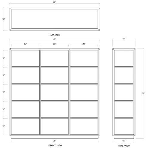Bramble Customizable Cohan 72" Bookshelf-2
