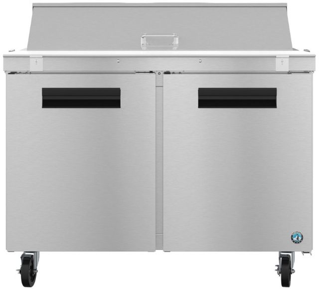 Hoshizaki 48" 13.66 Cu. Ft. Stainless Steel Two Section Sandwich Prep Table Refrigerator-0