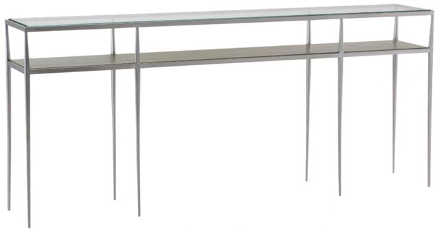 Bernhardt Cornelia Glass Top Console Table with Brushed Stainless Steel Base-0