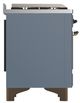 Ilve® Majestic III 40" Blue Gray Pro Style Dual Fuel Natural Gas Range with Solid Door and Burnished Trim-3