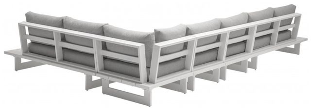 Meridian Furniture Maldives 2-Piece Gray/White Aluminum/Fabric Outdoor Modular Sectional-2