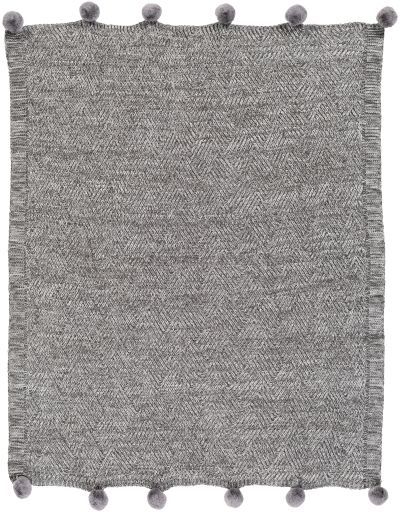 Surya Odella Charcoal 50"x60" Throw Blanket-1
