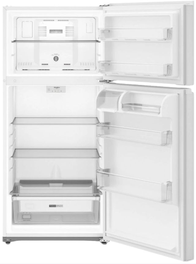 Whirlpool® 28" 14.3 Cu. Ft. White Top Freezer Refrigerator with Total Coverage Cooling and Flexi-slide™ Deli Drawer-1