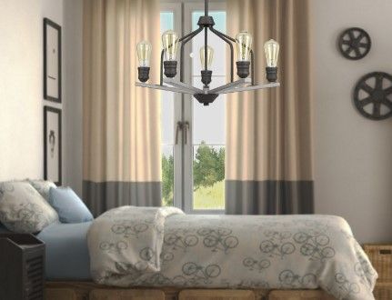 Cal® Lighting & Accessories Corning Textured Bronze Chandelier-1