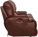 Catnapper® Wembley Walnut Leather Power Lay Flat Reclining Console Loveseat with Power Adjustable Headrest-4