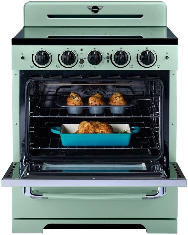 Unique Appliances Classic Retro 30" Summer Mint Green Slide-In Induction Range-3