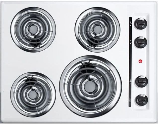 Summit® 24" White Electric Cooktop-0