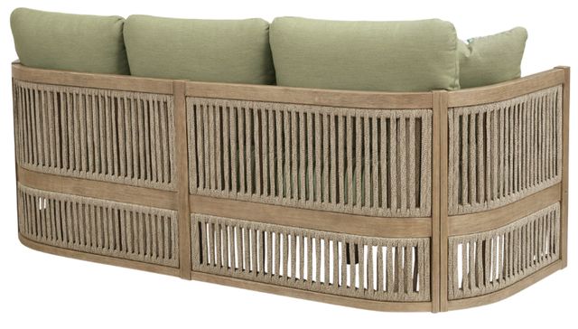 Signature Design by Ashley® Serena Shores Beige/Green Fabric/Wooden Outdoor Sofa-3