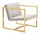 Zuo® Alt Gray and Gold Arm Chair-0