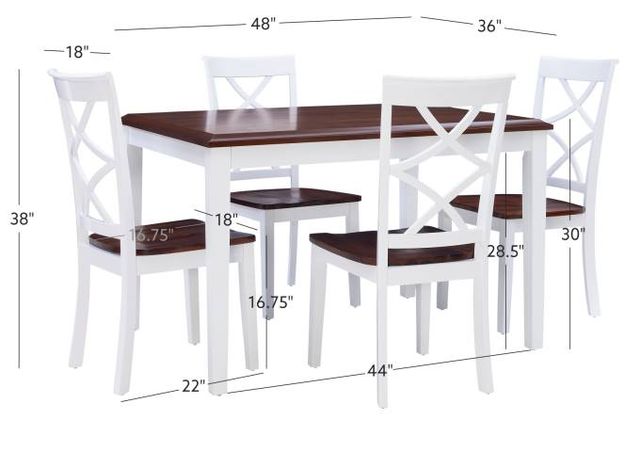 Powell® Harrison 5-Piece Cherry/White Dining Set-2