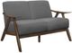 Homelegance® Damala Gray/Walnut Loveseat-0