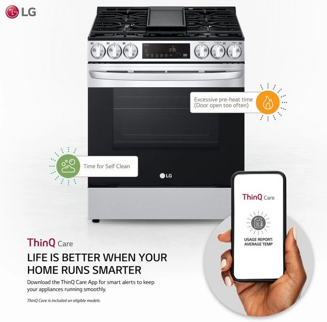 LG 30" PrintProof™ Stainless Steel Slide In Gas Range-13