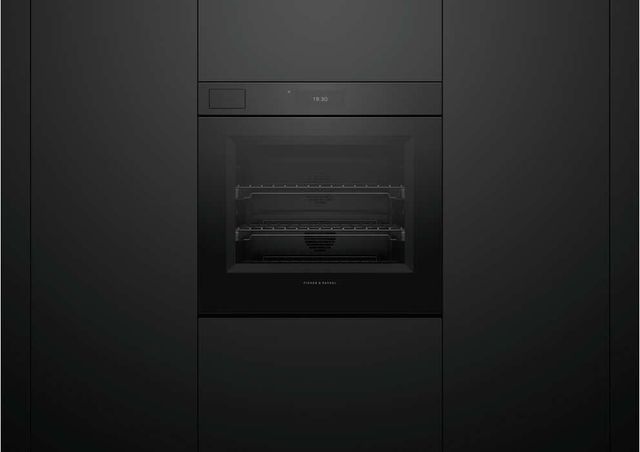 Fisher & Paykel Series 11 Minimalist 30" Black Glass Steam Assist Wall Oven with Self-Cleaning-2