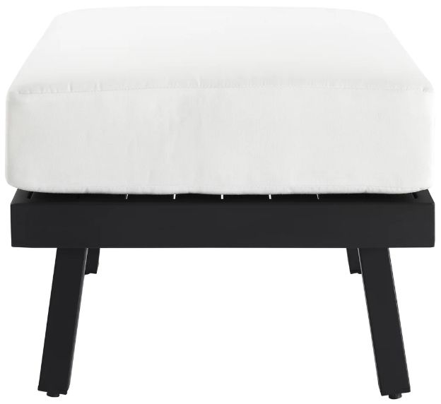 Linon Alora White/Black Aluminum/Fabric Outdoor Ottoman-3