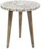A & B Home Inez Off-White Accent Table with Brown Legs-0