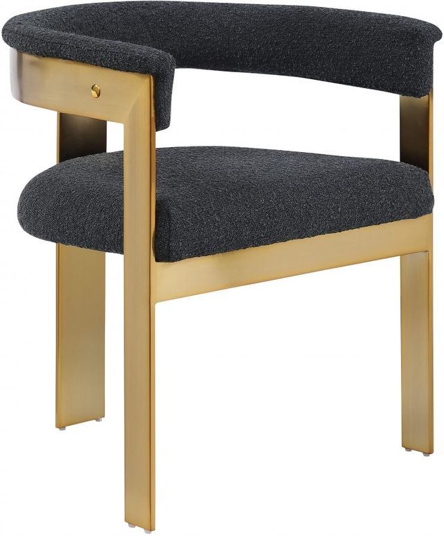 Meridian Furniture Romeo Black/Brushed Gold Boucle Upholstered Dining Chair-0