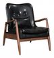 Zuo® Bully Black Lounge Chair and Ottoman-1