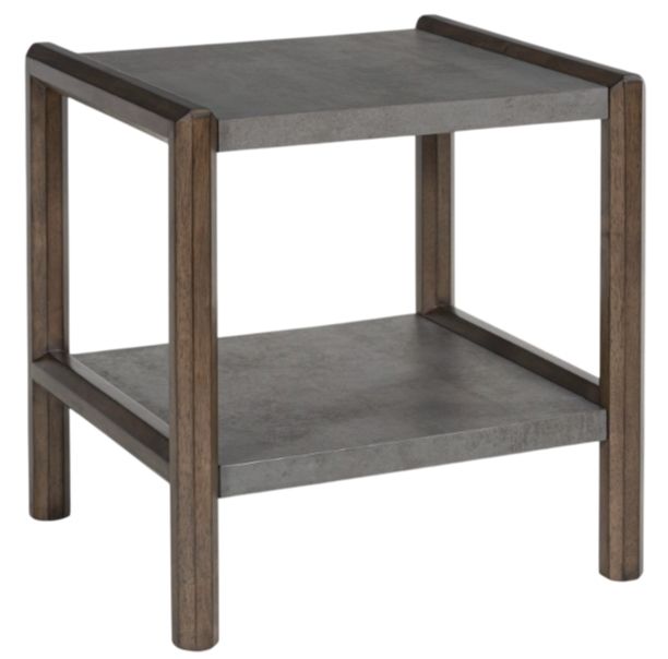 Signature Design by Ashley® Kallenny Gray End Table with Brown Base-0