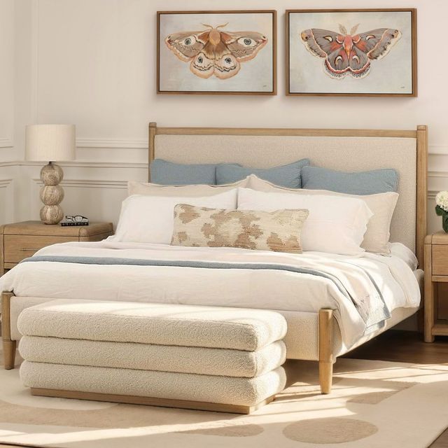 Dovetail Furniture Aura Cream Storage Bench-1