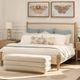 Dovetail Furniture Aura Cream Storage Bench-1