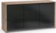 Salamander Designs® Barcelona 337 AV Cabinet-Natural Walnut/Black Glass-0