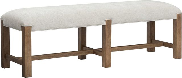 Magnussen Home® Plum Creek Elite Dove/Sierra Brown Bench with Upholstered Seat-0