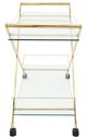 Sagebrook Home 2-Tire 31" Gold Metal Rolling Bar Cart-1