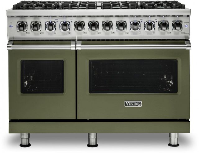 Viking® 5 Series 48" Cypress Green Pro Style Dual Fuel Liquid Propane Range-0
