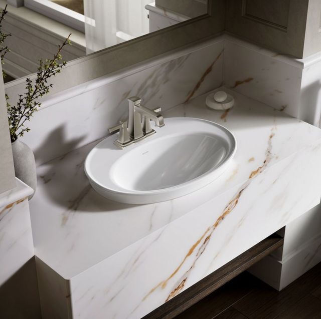 Kohler Serif® White 22.25" Oval Drop-In Bathroom Sink 3-Holes-2