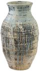 Currey & Company Ragusa Antique White/Blue Drip Large Urn-0