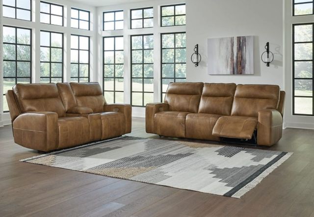 Signature Design by Ashley® Game Plan 2-Piece Caramel Living Room Set-3