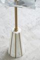 A & B Home Glass Top Square Side Table with White Marble Base -2