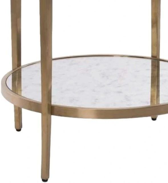 Decor-Rest® Furniture LTD Belair Glass Top End Table with Brass Base-1