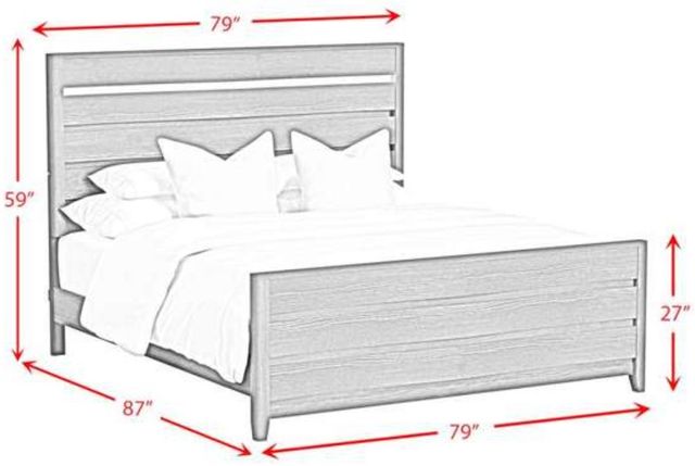 Elements International Tobias White King Panel Bed with LED-2
